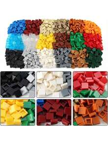 200pcs 1x1 Smooth Flat Bricks, 1*1 Building Blocks, DIY Educational Creative Components Toy, Compatible With Children - Multicolor - View 7
