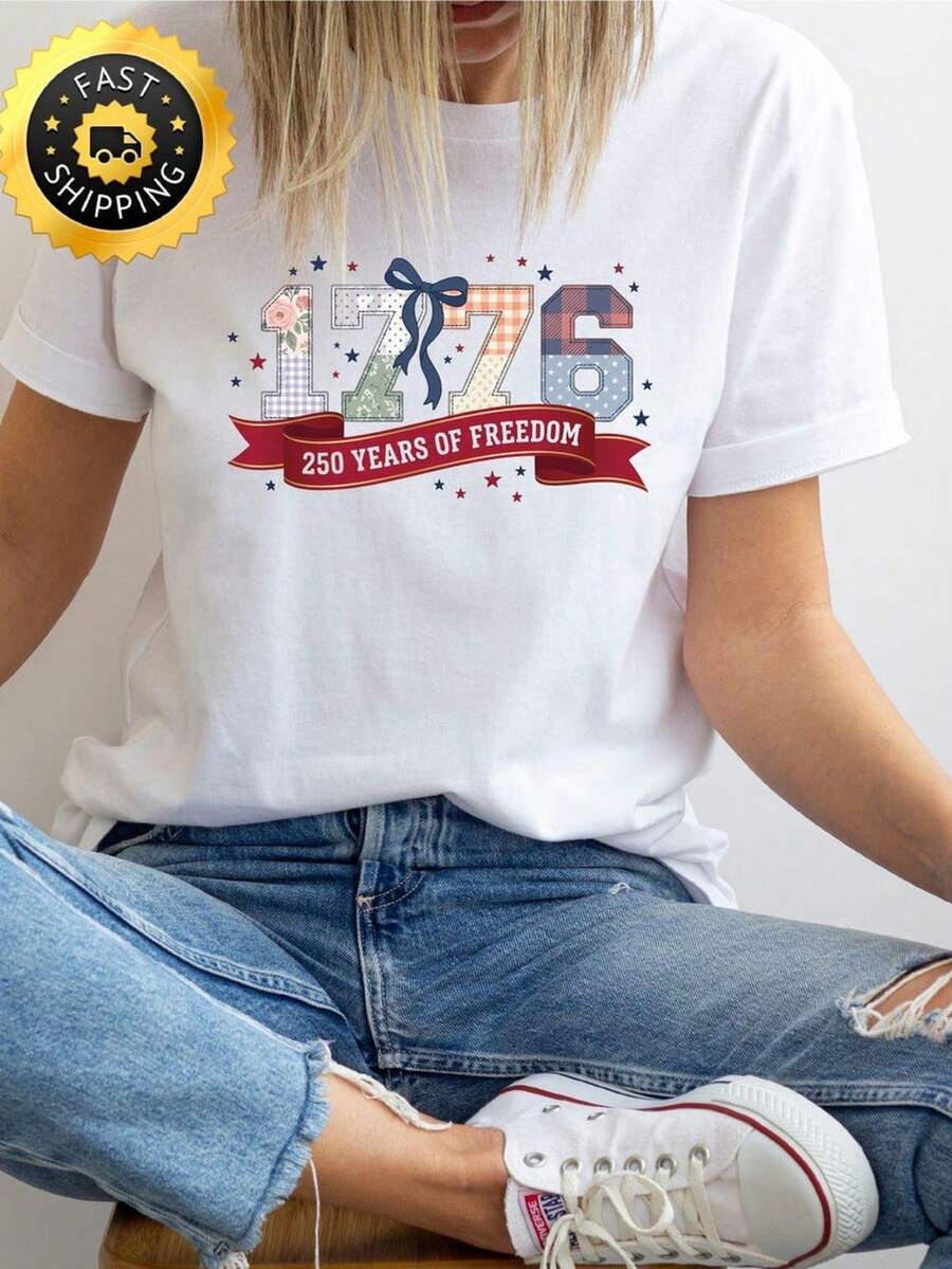 Camiseta del 250 aniversario de EE. UU., Sudadera de 250 años de EE. UU., Sudadera con capucha del 250 aniversario del Día de la Independencia de EE. UU., Regalo patriótico del 4 de julio. Camiseta unisex de algodón puro de 220 g, peso ideal para todas las estaciones, adecuada tanto para hombres como para mujeres. Tejido duradero de alta calidad, suave al tacto y de larga duración. Parte superior transpirable. Adecuada para la primavera y el verano de las mujeres, vacaciones, Día de la Madre, Día de la Independencia. - Blanco - Ver 1