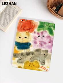 1 chiếc ốp bảo vệ máy tính bảng hình mèo và chó hoạt hình dễ thương, tương thích với iPad 10.2", Pro 11" 2021/2020/thế hệ thứ 10, Mini 4/5/6, Galaxy Tab A8 10.5" 2022, Matepad 10.4"/Tab, có khe cắm bút cảm ứng, chống rơi vỡ, kiêm giá đỡ máy tính bảng. - Nhiều màu - Xem 4