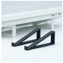 1 Pair 20° Adjustable Keyboard Risers, Made Of Durable Plastic And Metal Composite, Minimalist Solid Color, Ergonomic Tilted Design, Non-Slip Rubber Pads For Enhanced Stability - Multicolor - View 3