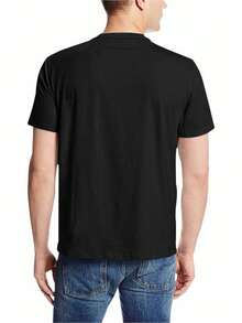 Camiseta unisex vintage negra, estampado interactivo de mapache y nutria en cuadrícula 2x2, camiseta casual y cómoda, con divertidos motivos de animales, lavable a máquina. - Negro - Ver 3