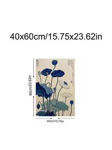 1pc Burgundy Poppy Art Print, Lotus Ukiyo-E Botanical Poster, Blue Floral Wall Art, Festival Gift,Suitable For Bedroom,Living Room,Kitchen,Wall Arts,Wall Decor,Home Decor,Room Decor, Canvas Wall Art, Posters, Wall Art With Frame, Optional Frame ﻿ ﻿ - 1PCS - View 20