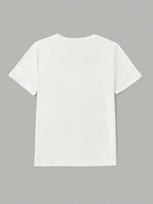 Diseño Sencillo y Versátil, Camiseta Casual Elegante para Mujer con Estampado de Gato Negro - "¿Ya estoy muerta?" Diseño divertido, cuello redondo, manga corta, tela no elástica, perfecto para primavera y verano, tallas S-XXXL, camiseta de algodón con diseño de gato. - Blanco - Ver 2