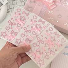 Calcomanías autoadhesivas de perlas y diamante de imitación, formas lindas de corazón/nota musical/estrella para scrapbooking, tarjetas fotográficas, envoltura de regalos y decoración de fiestas - Multicolor - Ver 23