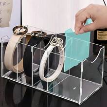 1pc Transparent Multi-Size Belt Storage Box, Detachable Assembly, Suitable For Waist Chains, Belts, Ties, Bow Ties, Daily Wardrobe Organization, Jewelry, Headbands And Other Accessories, Multifunctional Storage Box - Multicolor - View 3