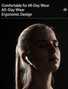 REMAX Wireless Bluetooth Earbuds With Stable Bluetooth Connection, Type-C Charging Interface, Long Battery Life, Lightweight Semi-In-Ear Design, And Easy Portability. White. - View 4