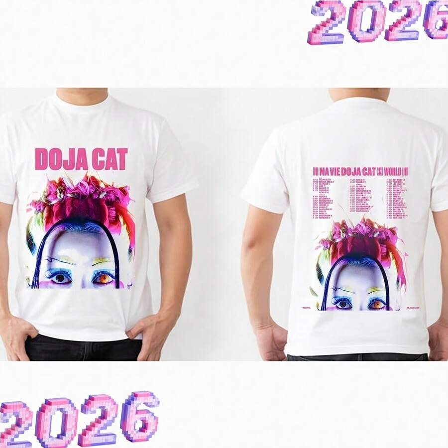 Doja Cat Fall Tour 2026 T Shirt Or Hoodie - 黑色 - 查看 1