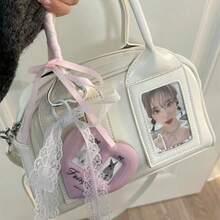 Borsa a tracolla da donna, dall'aspetto di alta qualità, esclusiva borsa a cuscino Boston, borsa a spalla con tracolla - Bianco - Visualizzare 9