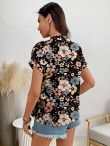 Camisa de mujer de unicolor con cuello en V, casual y versátil para uso diario - Multicolor 2 - Ver 7