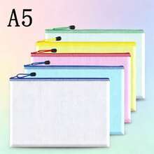Tas Jaring Berresleting Aneka Warna, Ukuran Surat A4/A5/A6 - Kantong File dan Penyimpanan PVC Tahan Lama dengan Gantungan untuk Perjalanan, Sekolah, Kantor, Permainan Papan & Perlengkapan Sulaman, Tas Penyimpanan - warna - View 4