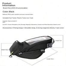 Bolsa de tanque magnética para motocicleta, bolsa de almacenamiento universal para motocicleta, diseño impermeable, bolsillo exclusivo para teléfono, firme y no se suelta fácilmente, la capacidad cumple con las necesidades de viaje, excelentes artículos para el transporte en motocicleta - A - Ver 8