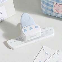1pc Heart/Round/Square Paper Punch, Suitable For School, Office, Home Use - Blue Heart-shaped Hole - View 6