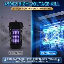 4500V  Solar Insect Killer Lamp, IP56 Waterproof Outdoor Bug Zapper With Auto On/Off, Chemical-Free Mosquito Trap For Backyard & Garden - 8W Black - View 7