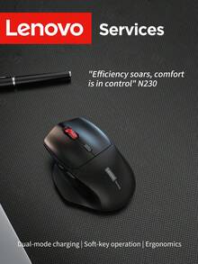 Lenovo 联想N230双模无线鼠标，支持蓝牙和2.4G连接，符合人体工学的静音可充电鼠标，DPI可调，Type-C充电，适用于笔记本电脑、台式机、MacBook、平板电脑等设备。 - 查看 3