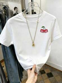 Envío gratis, entrega local enéxico, entrega en 4 días ¡Novedad! Blusa de manga corta para mujer, diseño liso, para estar en casa o para uso casual. Oferta por tiempo limitado. Preciosa blusa, cómoda y de largo regular. Lavable aáquina. - Blanco 2 - Ver 5
