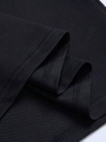 T-shirt homme décontracté à col rond avec imprimé géométrique - Mélange polyester et élasthanne, manches courtes, coupe classique, légèrement extensible, maille, pull d'été - Noir - Voir 6
