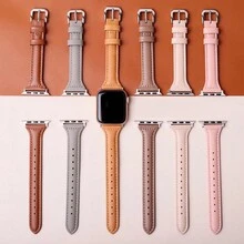 BEIMUSON 超薄真皮質感錶帶，適用於 38mm、40mm、41mm、42mm、44mm、45mm、46mm、49mm，由超纖 PU 合成皮革材質製成，適合 Ultra SE 系列 11/10/9/8/7/6/5/4/3/2/1 - 彩色 - 查看 2