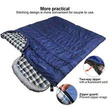 REDCAMP Saco de Dormir de Franela de algodón para Camping, Saco de Dormir cálido y cómodo con Relleno de 2/3/4 Libras - Azul - Ver 6
