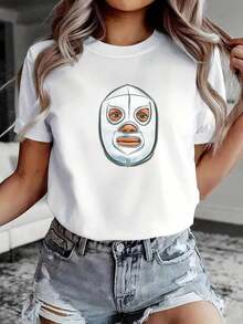 ofertas y liquidacionesWomen's Blue Demon Lucha Libre Tee |   Diseño Icónico de Máscara de Lucha Libre |   100% Algodón Puro |   Suave y cómodo |   Perfecto para uso casual y para regalar. |   Camiseta Blanca de Cuello Redondo |   Fabricado y enviado en México |   Unisex Styleplayera de hombretops sudaderas para mujer Y2k Camiseta Camisa De - Blanco - Ver 2
