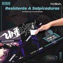 Mouse Pad Gaming Grande Anime 90x43cm Antideslizante, Tapete de Ratón y Teclado con Figura Anime Haruka, Alfombrilla Grande PC - Prpura y Azul - Ver 7
