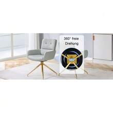 [2 Piece Set] European Lightweight Luxury Swivel Chair, 360° Sound Rotating, 2-Piece Set For Dining Rooms / Relaxation Areas. - Light Grey - View 9