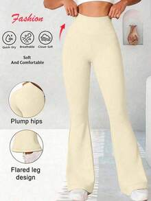 Pantalones acampanados negros para mujer, pantalones de yoga casuales, temporada de regreso a clases, ropa de mujer de otoño, pantalones, pantalones de chándal, pantalones largos para mujer de primavera - Albaricoque - Ver 3
