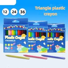 12/24/36 Colors Non-Dirty Hands Double-Headed Crayon Erasable Painting Tools Triangular Wax Pencil Graffiti Oil Stick Painting School Office Supplies - Sets - View 12