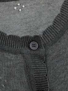 Cárdigan de punto ligero para mujer, de manga larga, informal y transpirable, para primavera/verano - Gris Oscuro - Ver 7