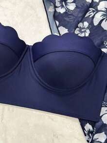 Swim Lushoire Tankini con estampado de plantas - Azul marino - Ver 5