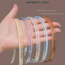 5pcs Pack Transparent Non-Slip Headbands, Thin Plastic Hair Hoops With Teeth For Women, Clear Pastel Color Hairbands For Everyday, Washing Face, Sports, Fashion Hair Accessories - Multicolor - View 7