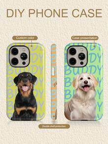Étui de téléphone protecteur glacé 2-en-1 personnalisé avec photo d'animal de compagnie, nom et slogan, convient pour iPhone 11/12/13/14/15/16 17 Pro Max, style minimaliste Ins, cadeau personnalisé pour couple, usage quotidien, trajets, vacances, anniversaire - Multicolore - Voir 5