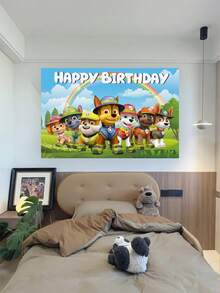 Phông nền sinh nhật chủ đề Paw Patrol, 6 kiểu dáng độc đáo với các nhân vật biểu tượng và họa tiết "Chúc mừng sinh nhật" vui tươi, vật trang trí tiệc đa năng cho các buổi lễ theo chủ đề, tiệc sinh nhật và chụp ảnh, hoàn hảo để tạo không khí vui vẻ, đáng nhớ tại bất kỳ sự kiện nào. - tranh cuộn treo - Xem 1
