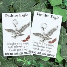 1pc/2pcs Creative Eagle Encouragement Keychain Set, Soaring Eagle Design, Encouraging Everyday Accessory, Suitable For Graduation, Back To School, Birthday, Party, Gift For Friends, Family, Colleagues Who Need Motivation - Antique Silver - View 7