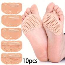 10pcs Breathable Silicone Forefoot Pads, Honeycomb Shock-Absorbing Metatarsal Pads For High Heels, Gel Insoles For Foot Care And Prevention, Unisex Toe Pads, Heel Cushions, Forefoot Cushions, Foot Cushions, Toe Spacers - Multicolor - View 2