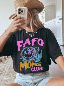 Playera Oversize Mujer con Gráfico de Frase Retro, Estilo Casual Juvenil - Blanco - Ver 9
