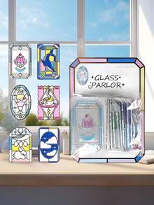 3D Embossed Colorful Glass Window Stickers, Aesthetic Scrapbooking Decorative Stickers, Suitable For Handmade Bookmarks And DIY Crafts - Multicolor - View 14
