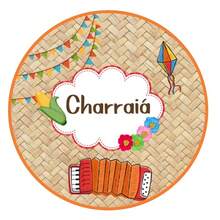 Round Party Backdrop Cover 1.50x1.50m Sublimated Premium Fabric June Festival Theme, Arraia São João Decoration - Xem 1