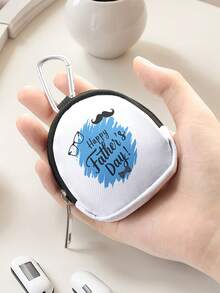 1 Piece - Earphone Bag, Wallet, Digital Organizer Bag, Earphone Protection Cover, Keychain Pendant, Father's Day Creative Design Patterns Printed Design, High-End Protective Model. Soft Touch, Shockproof And Scratch-Resistant Design. Compact And Portable. Can Store Small Items Such As Earphones, Data Cables, Chargers, USB Drives, And Change. - Multicolor - View 10