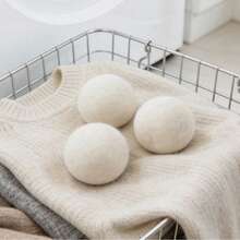 1 Set 3pcs Wool Dryer Balls With Storage Bag, Reusable Natural Fabric Softener, Anti-Tangle Anti-Wrinkle, Accelerate Drying, Reduce Static And Lint, Keep Clothes Fluffy And Fresh, Laundry Essential, Suitable For All Fabrics - Dry Wool Balls - View 9