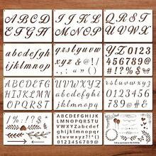 12pcs Letter Painting Stencils, Including 4 Styles Of Complete Alphabet, Numbers And Punctuation. Each Letter Provides 1/3, 1/2, 3/4, 1 And 2 Inch Sizes. These Templates Will Bring You Endless Possibilities, Allowing You To Create Any DIY Art Freely - 12-piece Alphabet Drawing Board - View 9