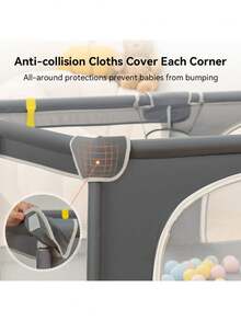 Portable Baby Playpen, Foldable Playpen For Children, Various Colors Available - Dark Grey - View 6