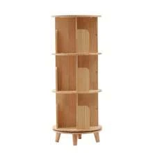 3 Tier Rotating Display Bookshelf 360 Display Floor Standing Pine Wood Bookcase - Rotating Bookshelf - View 11