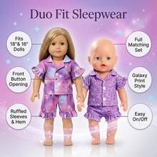 2Pcs Doll Pajama Outfit Fits 16-18 Inch American Girl Doll, Cute Sleepwear Clothes Set For Doll Dress Up Gift For Girls - Multicolor - View 11