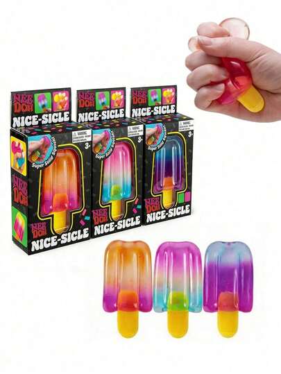 1pc Popsicle Toy, Jellyfish, Cube, Candy, Suitable For All Ages, Office Workers, Ideal Holiday Gift, Small Cute Interesting Gift, Suitable For Boys And Girls, Fun, Party Bag Filler, Suitable For Various Holiday Gifts, Birthday Party Favors, Office Stress Relief Toy, Interesting Gift