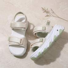 Sandalias Deportivas de Plataforma Gruesa para Mujer, Huaraches de Suela Chunky con Cierre de  Ajustable,Calzado de Verano Transpirable en PU y Goma,Chanclas de Moda Urbana con Amortiguación - Blanco - Ver 1
