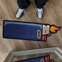 1pc Cool Blue Lighter Design Unique Creative Living Room Floor Mat, Bedroom Decor, Home Casual Carpet, Decorative Rug, Bedroom Decor, Small Rug, Carpet, Home Decor, Living Room Carpet, Living Room Small Rug, Bedroom Carpet, Living Room Home Decor, Outdoor Carpet, Washable Rug - Multicolor - View 4