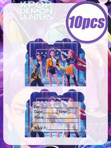 Hasbro Demon Girl Group 印花一次性裝飾餐具套組，適用於各種節日派對與聚會裝飾，適合節慶慶祝、生日派對及戶外用餐派對的裝飾用品 - 多款 - 查看 9