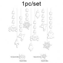 1 Set Of 10 Halloween Bunting Garlands, Party Backdrop Wall Decor Banner With Pumpkin, Bat, Ghost, Spider, Skull Hanging Ornaments - Multicolor - View 7