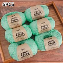 QJH Bộ 6 cuộn len chất lượng cao, mềm mại và ấm áp, bộ len tự đan, thích hợp cho mọi dự án thủ công móc và đan, tự đan áo len, mũ, khăn quàng cổ, khăn choàng. - Bộ sợi bông - Xem 14