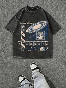 Camiseta Negra para Hombre "Tú Eres el Mapa de la Galaxia del Universo", Suave, Transpirable, Cuello Redondo, Corte Holgado, Camiseta para el Día de la Madre, Talla Grande - Negro - Ver 7